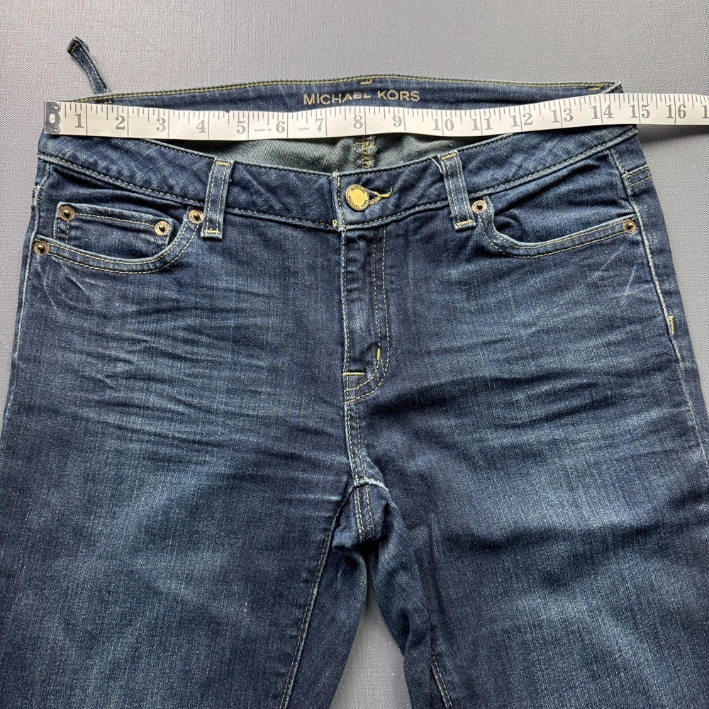 Michael Kors Jeans Women's 4 Bootcut Blue Faded Denim Dark Wash Classic - Picture 11 of 16